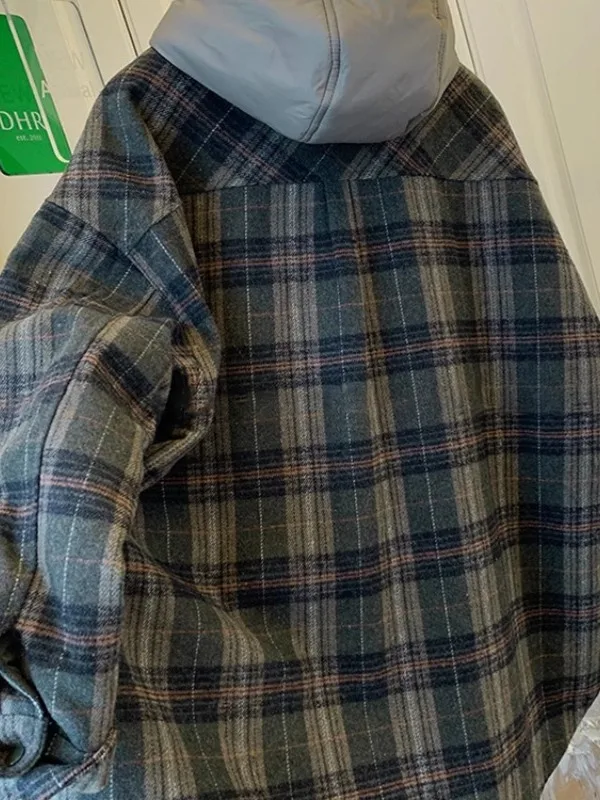 فريد منقوشة الصوفية مقنعين عادية القطن Jaet فضفاضة تناسب Thiened طويلة Sve Ladylike Commute Sle معطف الشتاء المرأة