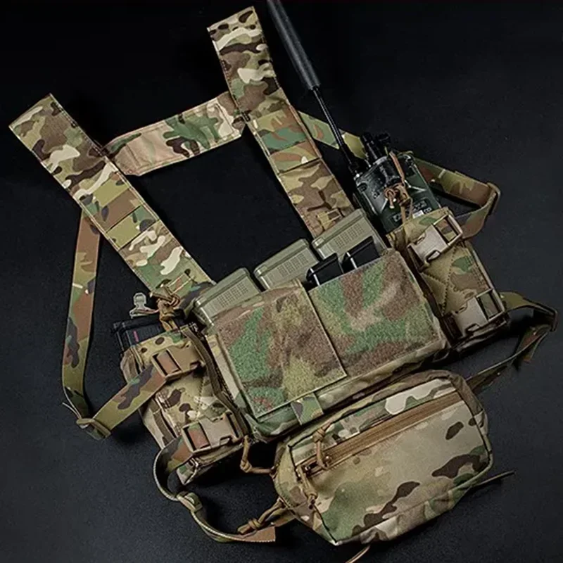 MK4 Chest Rig with 5.56/7.62 Magazine Pouch Holder, Pistol/Wing Pouch, Molle Dangler Pouch