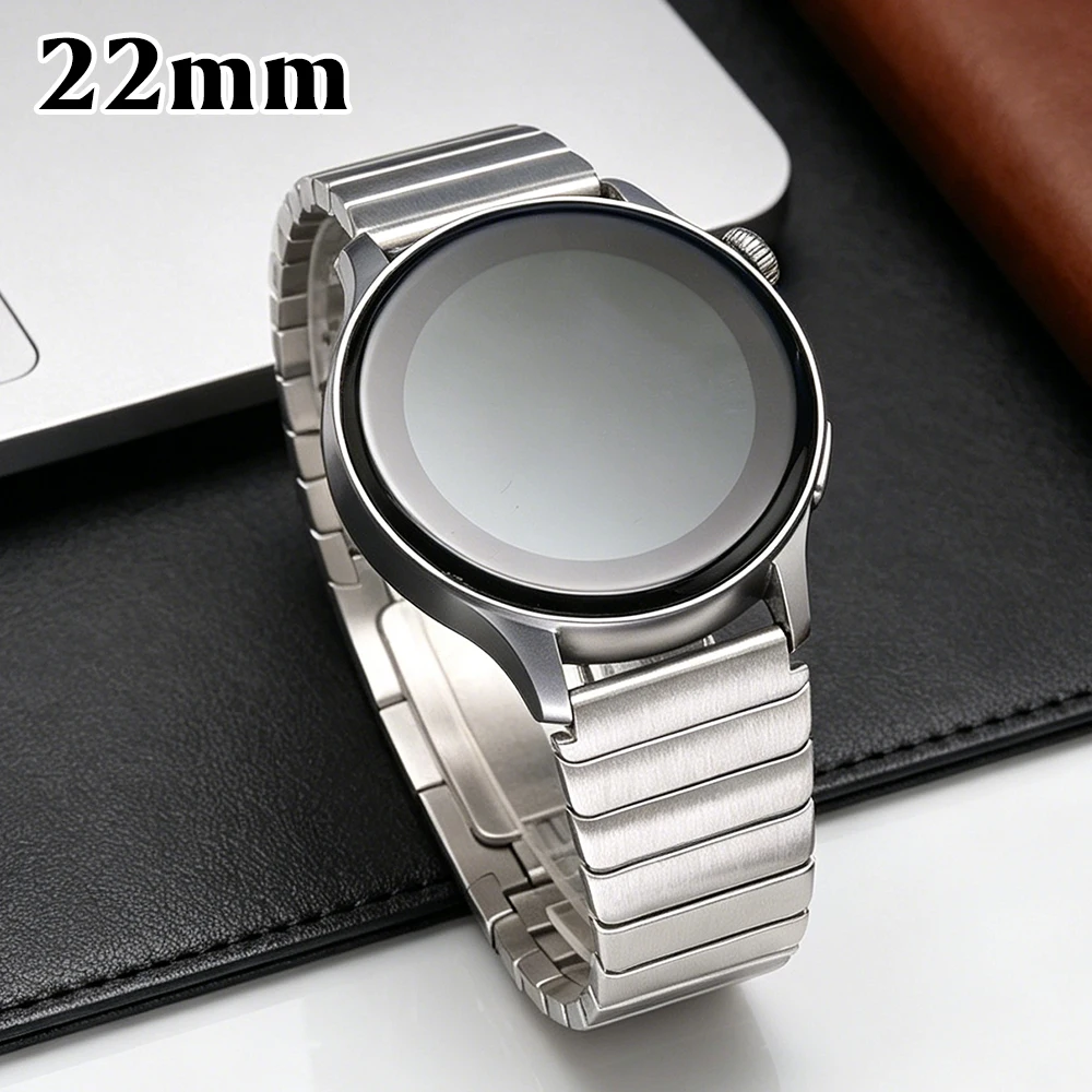 

22mm Luxury Stainless Steel Band for Huawei GT6 5 Pro 46mm Business Strap for Oneplus Watch 3 2R Amazfit Watch Active 2 Balance