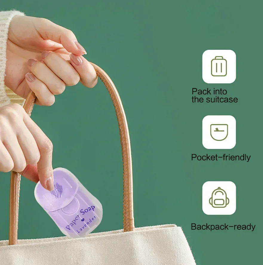Quick-Dissolving Soap Paper Portable Plant Extract Mild Non-Irritating Universal Cleaning Supplies for Home & Outdoor