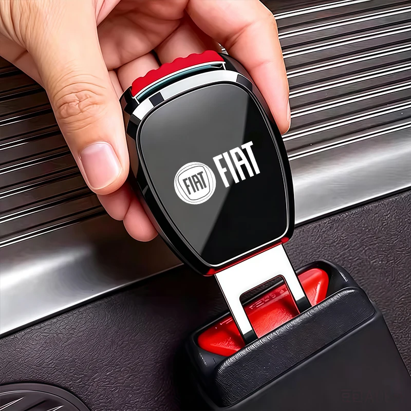 Car Seat Belt Clip Extender Metal Badge Lock Buckle For Fiat 500 Panda Cronos Argo Punto Tipo Doblo Abarth Bravo Stilo Pondo Uno