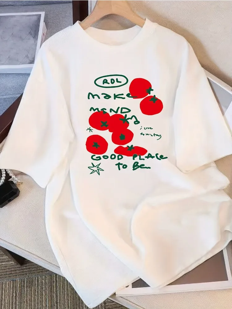 

Женская футболка большого размера с круглым вырезом и коротким рукавом, мягкий повседневный повседневный топ, базовый стиль для повседневной носки, рубашка в стиле Харадзюку больших размеров