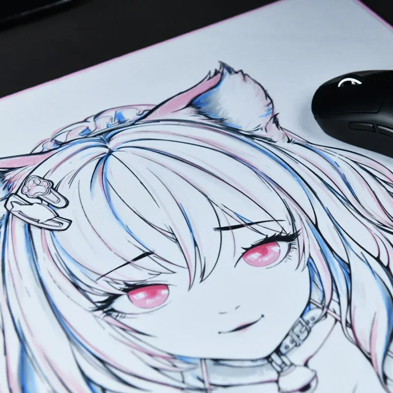 

Cute Anime Neutral Line Art Mouse Pad Thin Side Control Customization Delicate Non-slip for Game Office Computer Large Mouse Pad