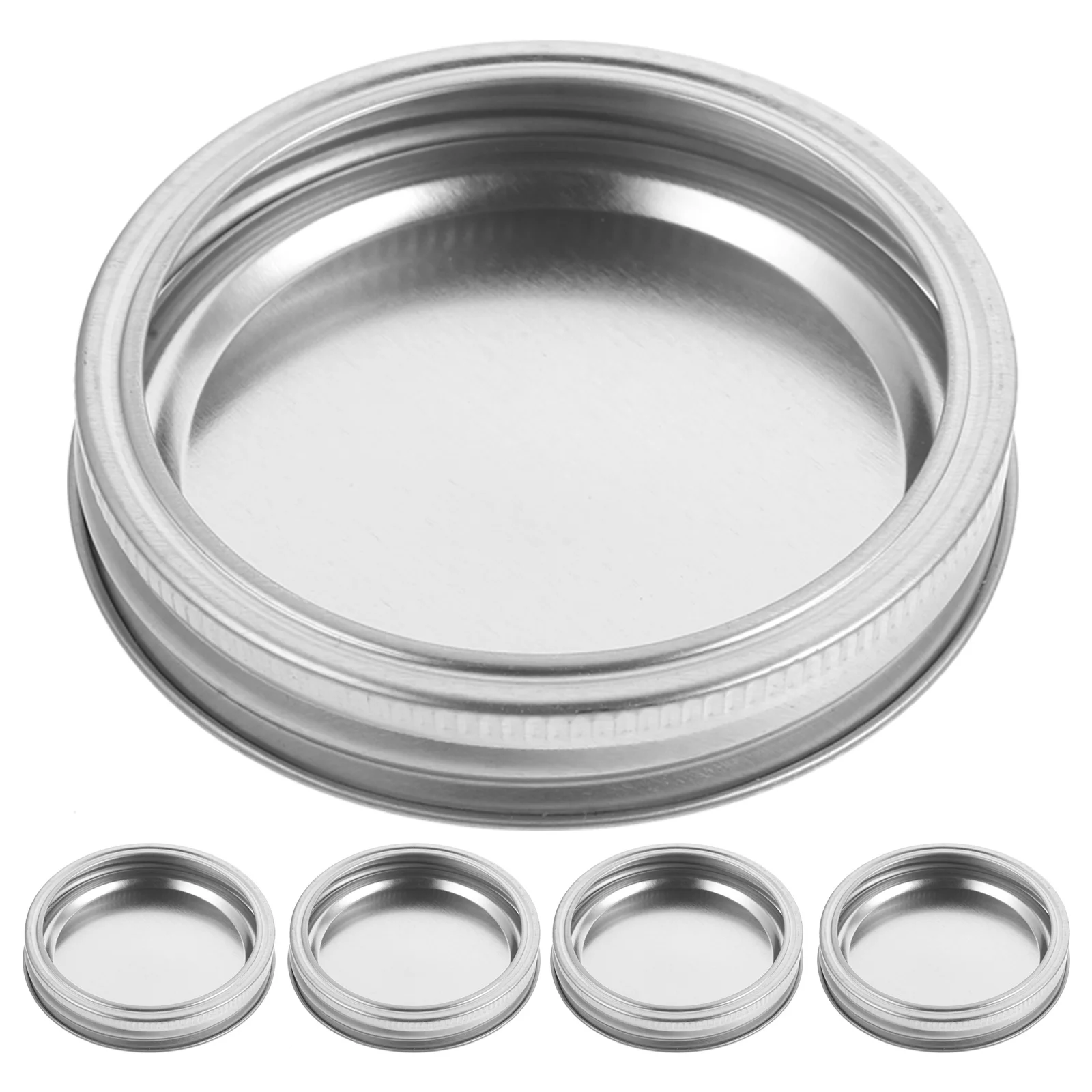 

5Sets Metal Jar Lids Canning Jar Lid and Ring Set Reusable Bpa Free Sealing Covers for Food Storage Wide Mouth Jars