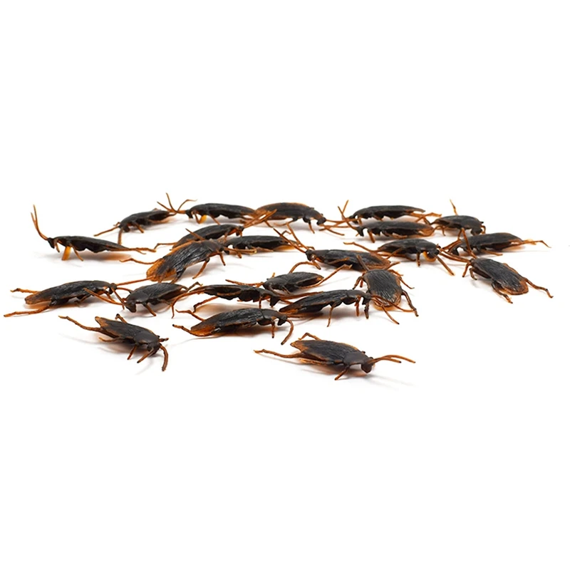 500PCS Halloween Simulation Cockroach Xiaoqiang Tricky Funny Disgusting Scary Toy Prank Props