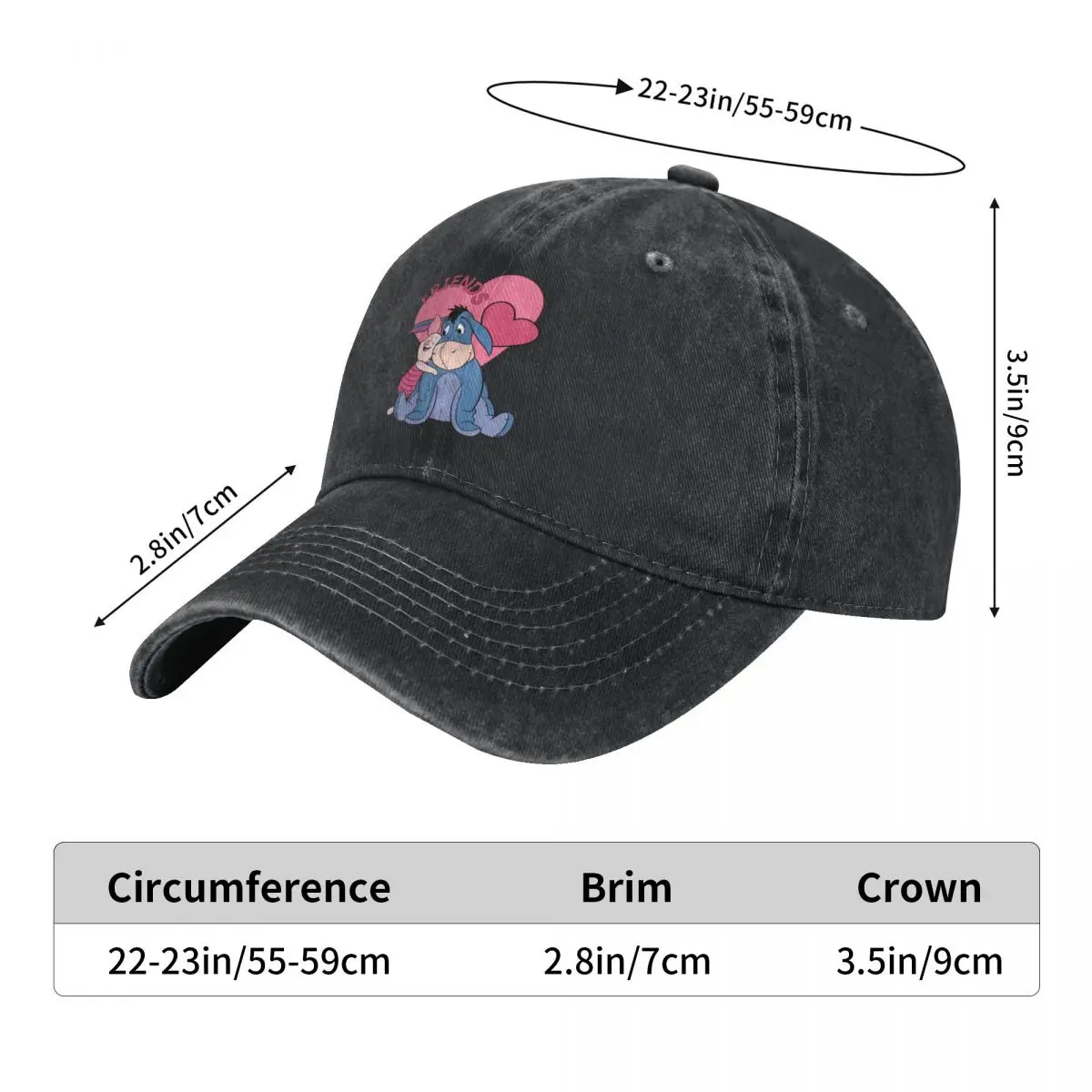 Piglet With Friend Casual Baseball Cap Trucker Hat Sun Visor Hiking Fishing Snapback Cap Unisex-Teens Classic Baseball Caps