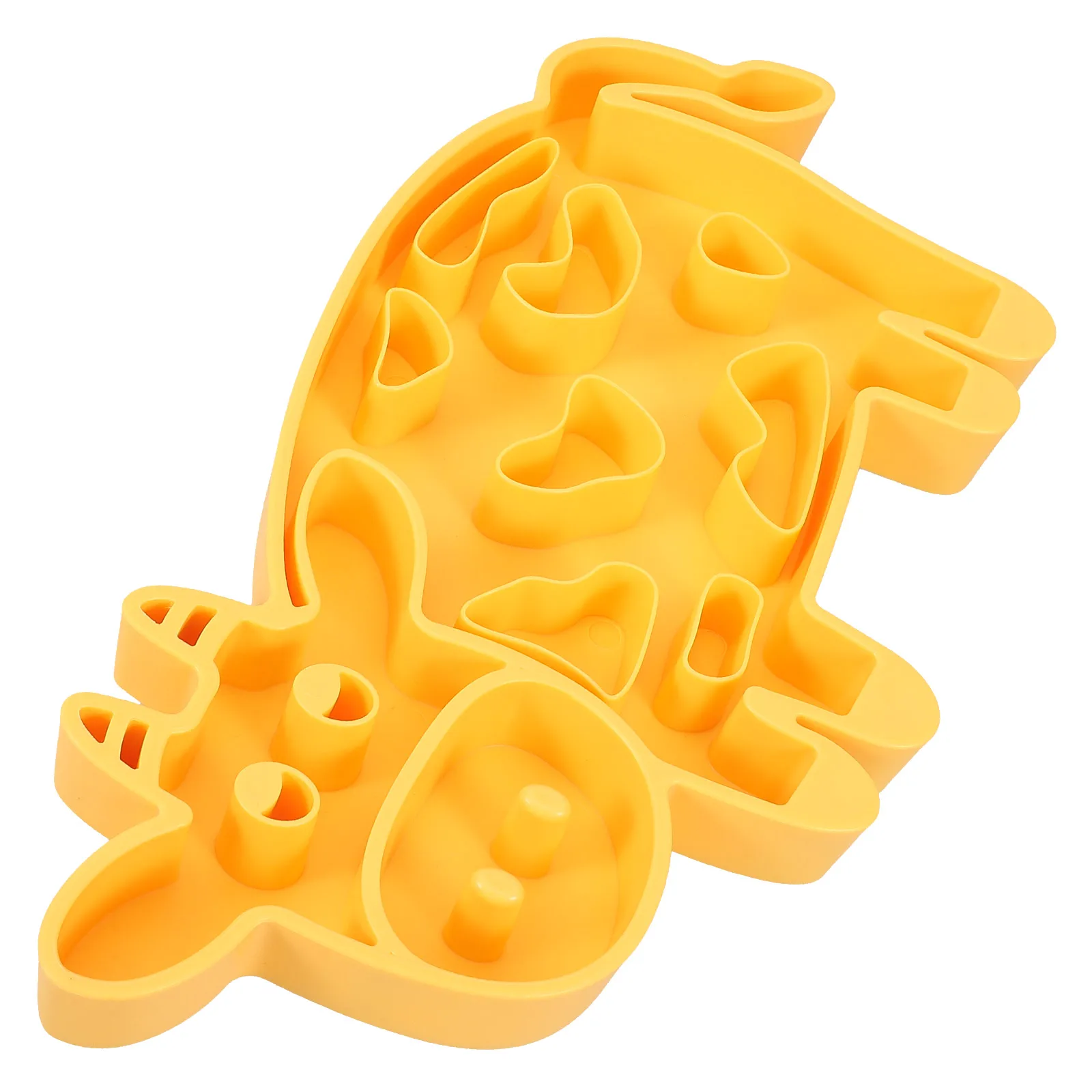 

Yellow Slow Feeder Bowl for Cats Dogs Anti Choking Design Nonslip Base Easy Clean Large Capacity Practical Storage