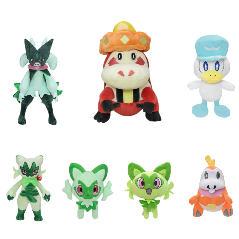 Starter Pokemon Plush Toys Fuecoco Crocalor Sprigatito Floragato Meowscarada Quaxly Stuffed Toys for Kids