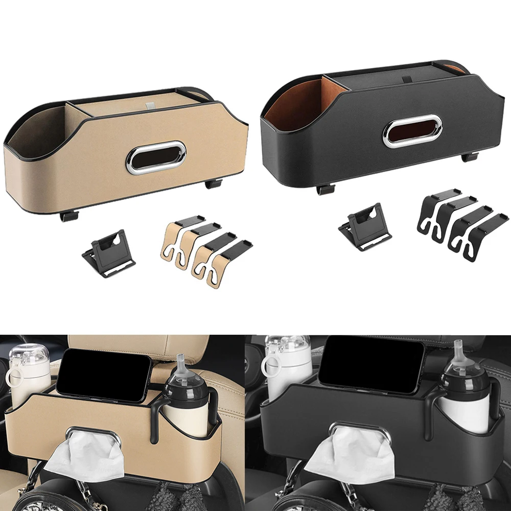 

1 шт. многофункциональный автомобильный кожаный ящик для хранения салфеток под сиденьем, бумажный мешок на заднее сиденье автомобиля, универсальный автомобильный подголовник, контейнер для хранения на заднее сиденье
