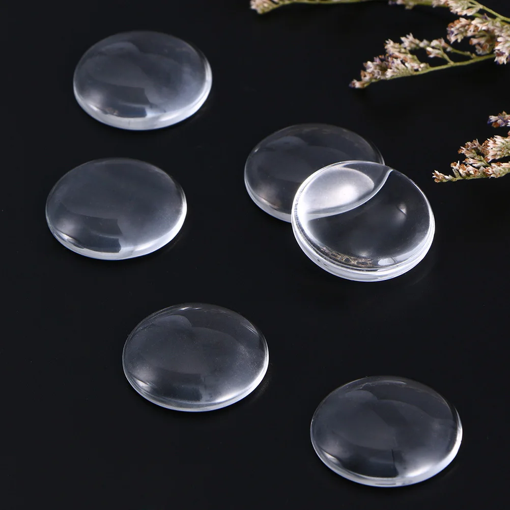 100 قطعة كبوشن زجاجي 25 مللي متر بلاط مستدير واضح لتقوم بها بنفسك صنع المجوهرات المعلقات الحرفية المفاتيح قلادة بروش الخرز اكسسوارات