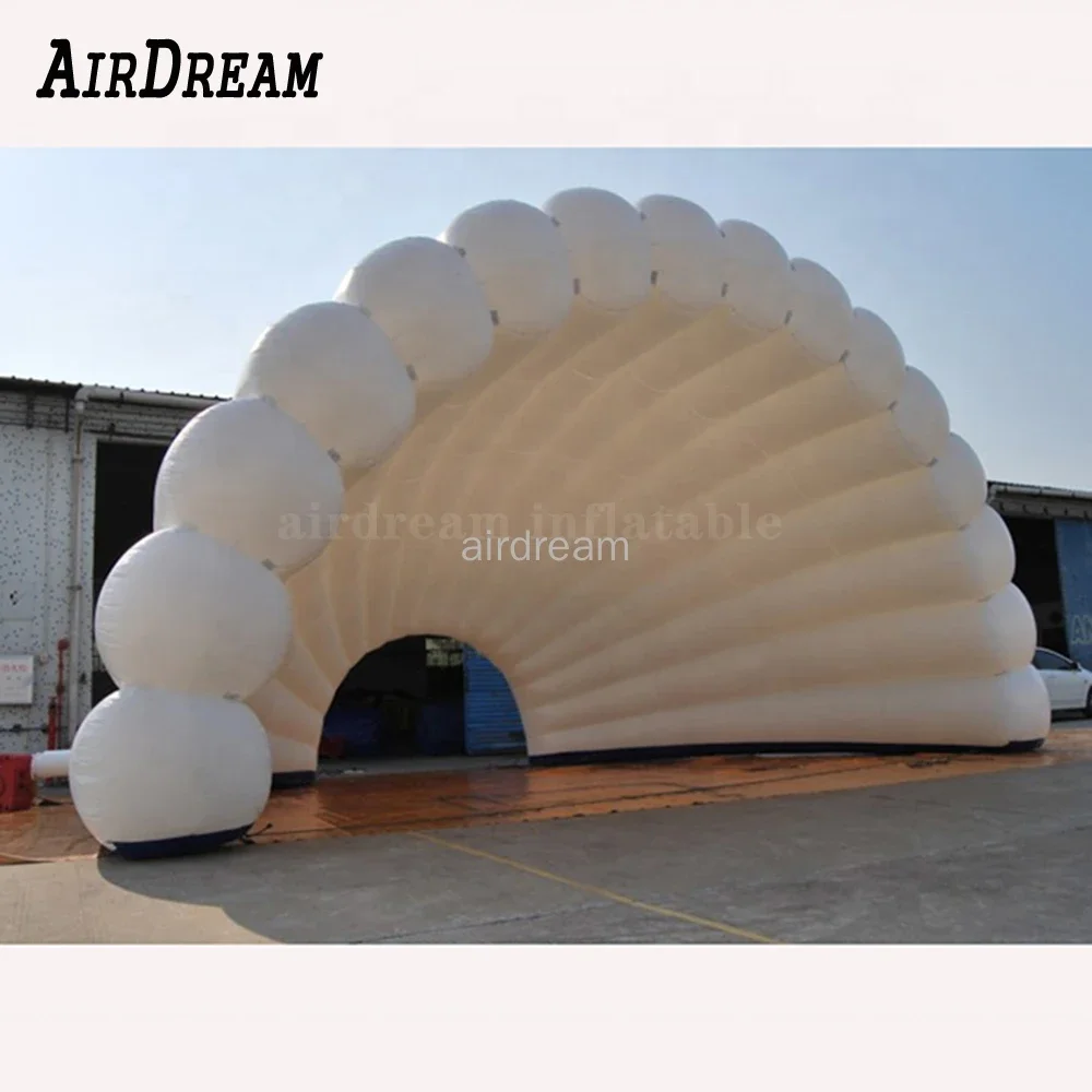 Attractive Commercial 5/6/8m wide inflatable shell stage tent igloo air Roof Sea Shell Tent dome cover tent for outdoor party