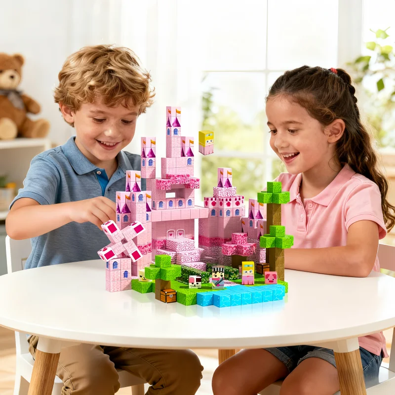 

Kids Magnetic Blocks Toys Princess Castle Collection Magnet Construction Set STEM Sensory Montessori Education Toys Gift