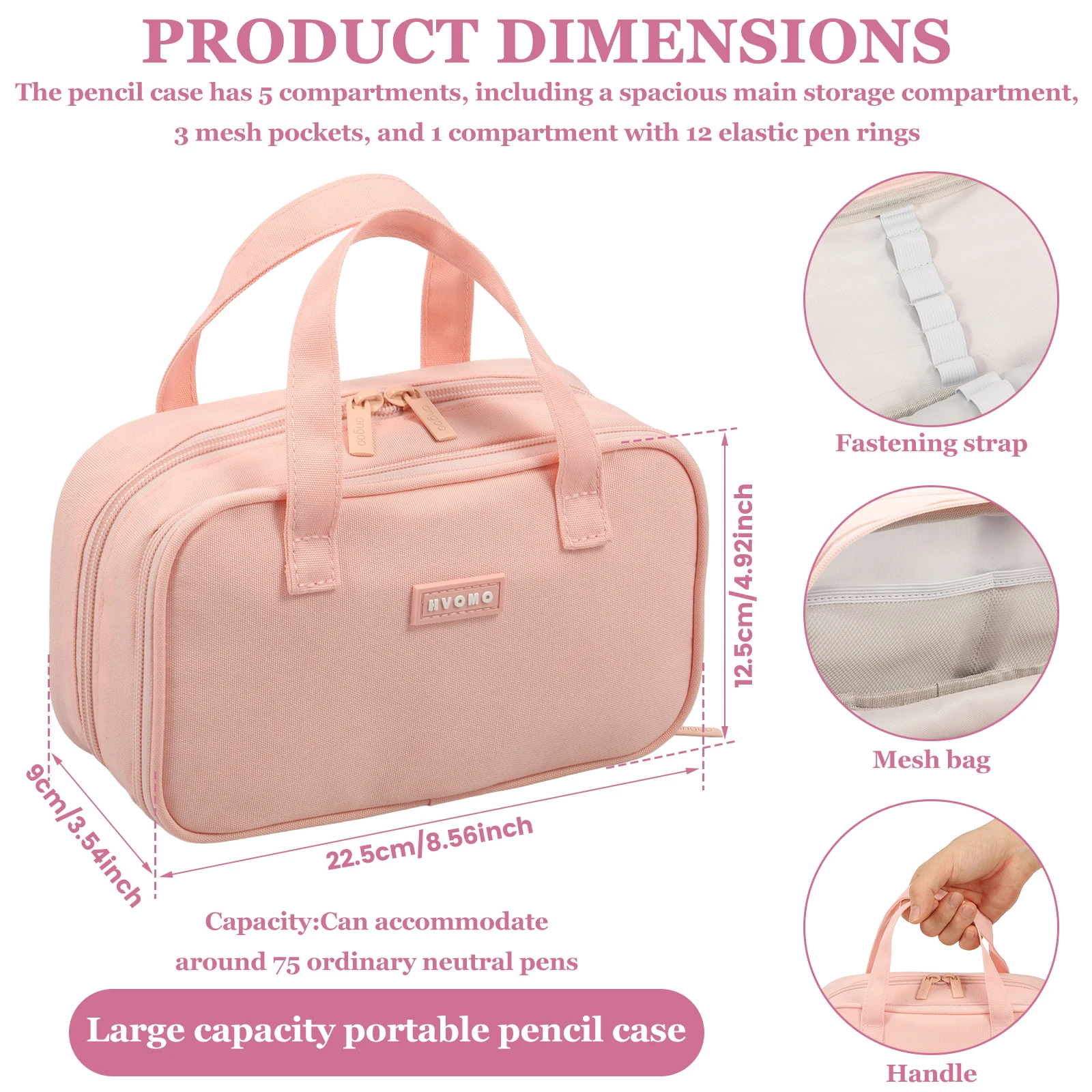 Large Capacity Pencil Case 5 C - Pen Pouch Roll ulasan dan harga
