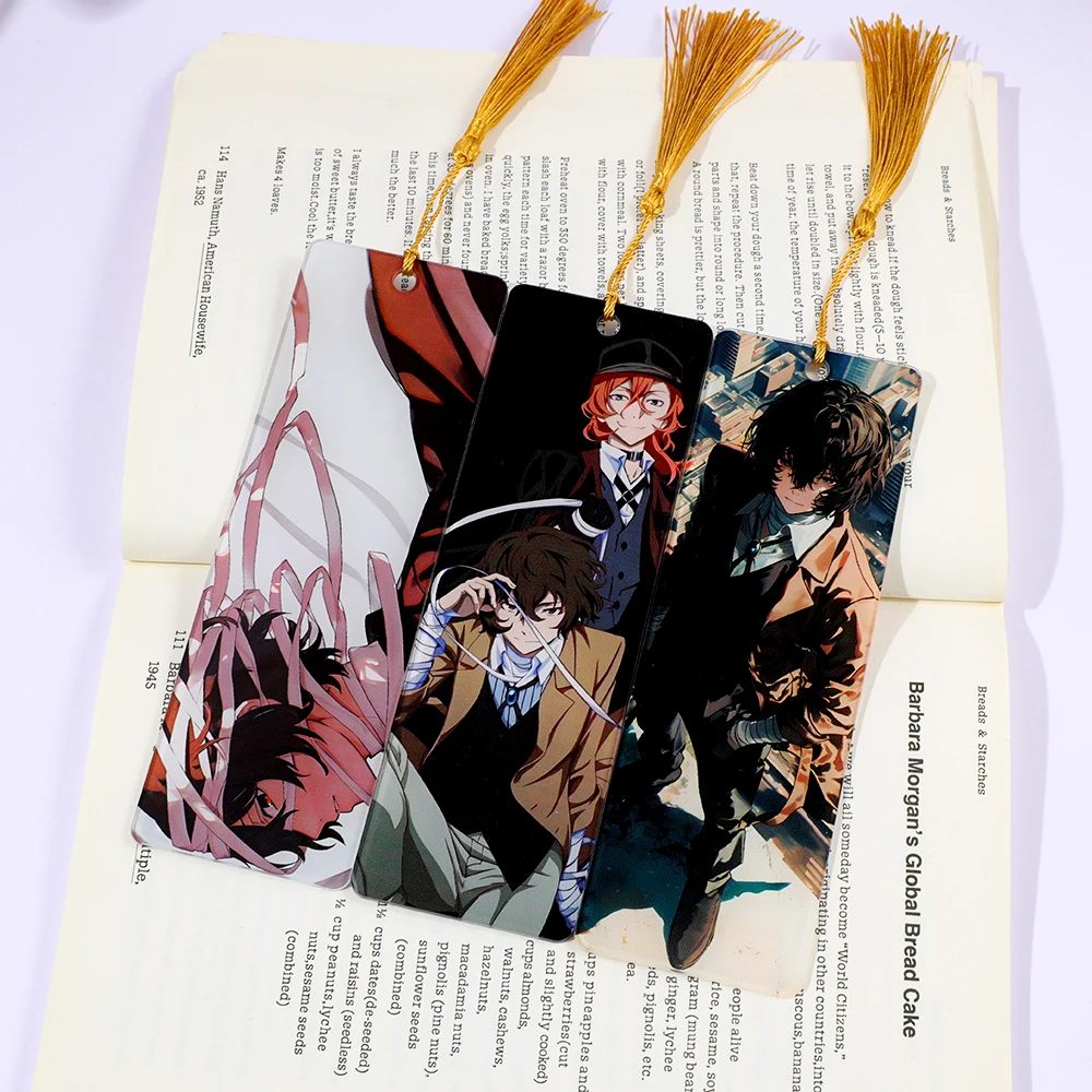 Bungo Stray Dogs Acrylic Bookmarks Hot Blooded Battle Anime Theme Suitable for Anime Fans Collections Students Study Stationery