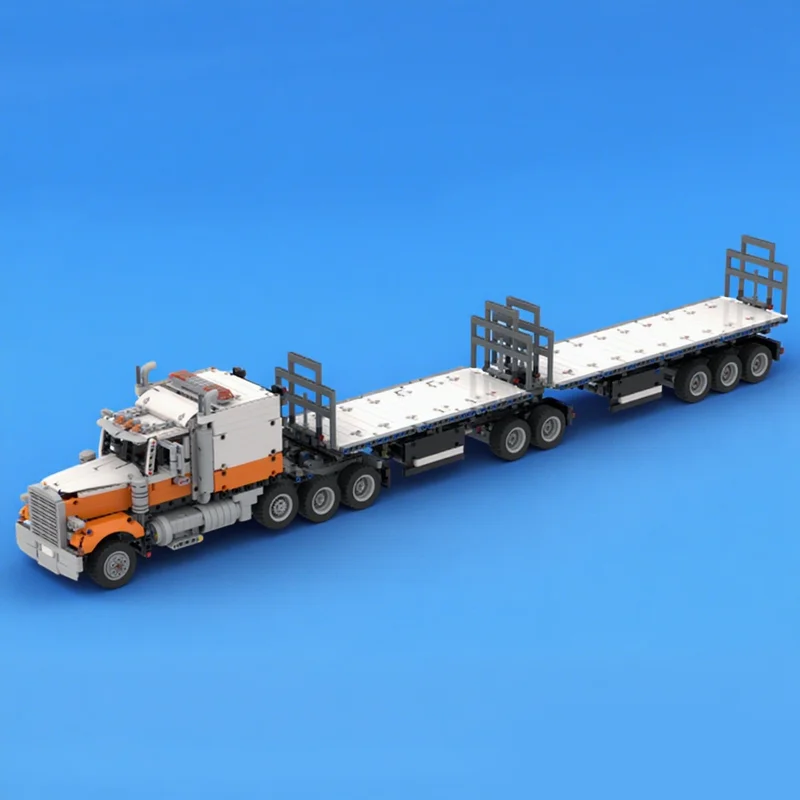 2589pcs MOC Truck B Double Trailer Road Train Model Building Toy Blocks Construction DIY Creative Idea Brick Christmas Gift Kids