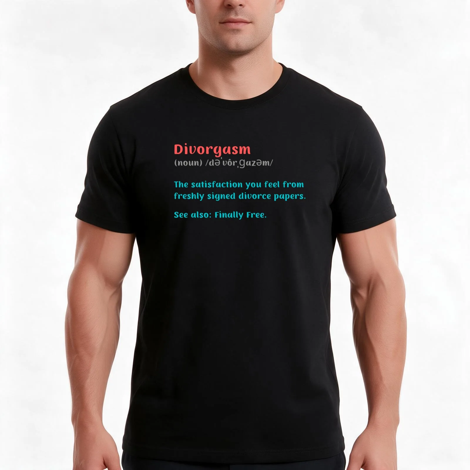 DIVORGASM FUNNY DEFINITION FOR A RECENTLY DIVORCED T-Shirt, Summer Casual Cotton Tee, Oversized Streetwear Tops, 100% Cotton