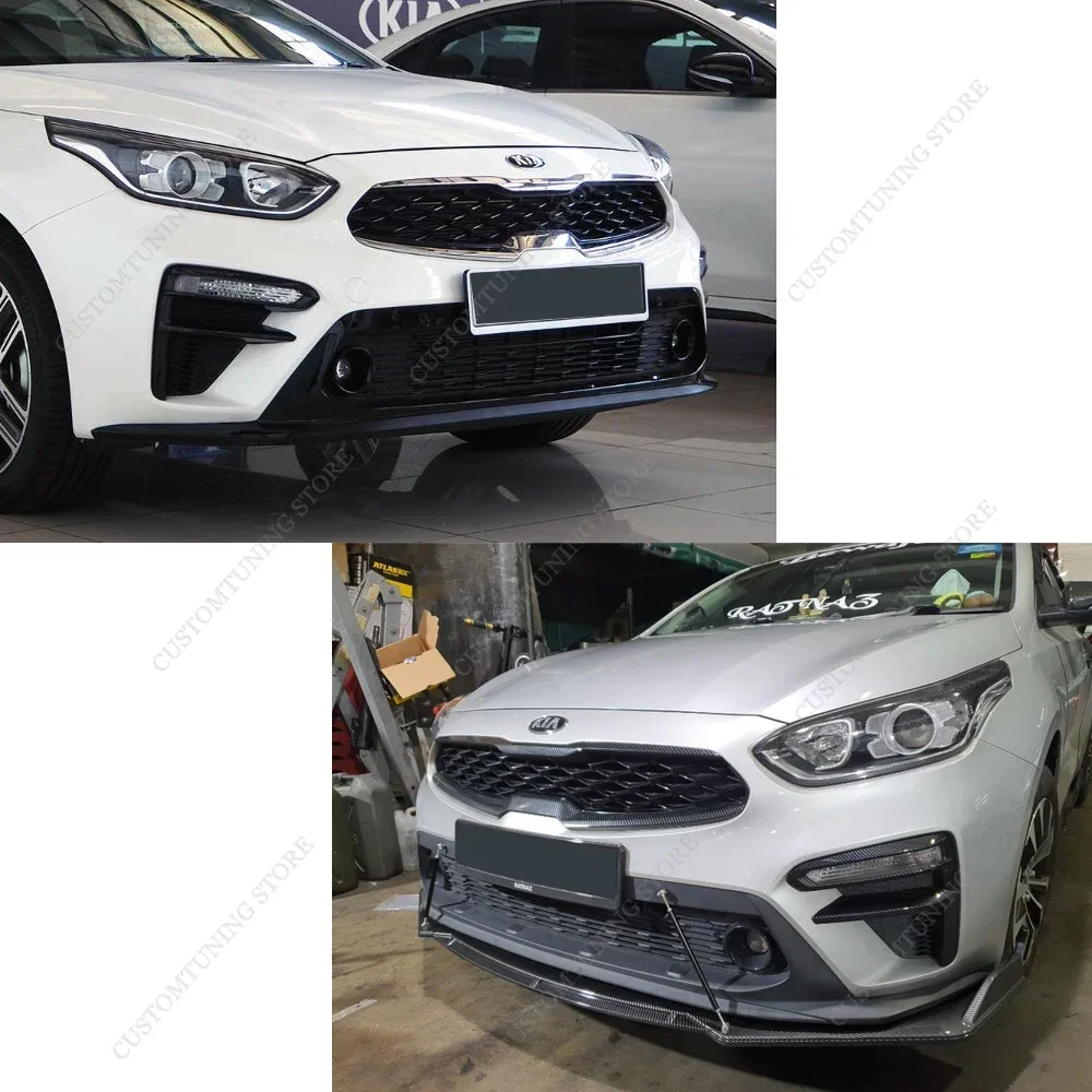 3Pcs Car Front Bumper Lip Spoiler Splitter Diffuser For KIA K3 CERATO FORTE 1.6 1.4 GDI TGDI 2018-2021 Styling Bodykits Tuning