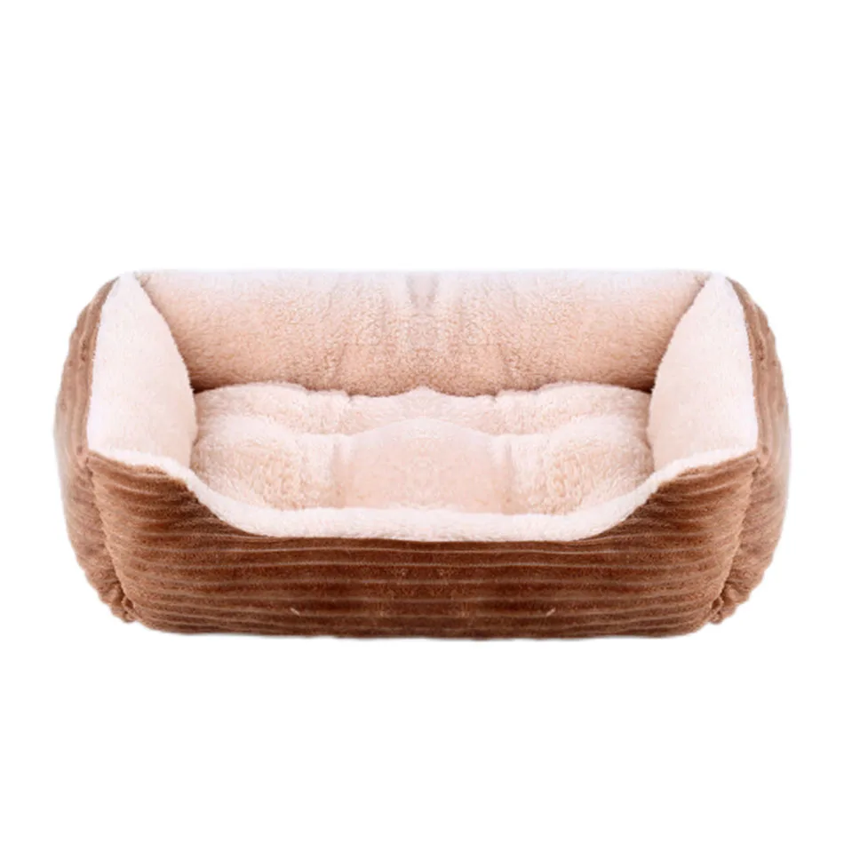 Plush Pet Cat Dog Bed Soft Square Kennel Pet Bed for Small Medium Large Dogs Pet Sofa Bed Winter Dog Sleep Mat Cushion