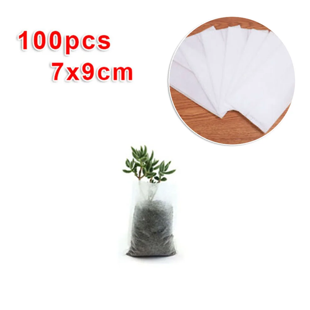 100pcs Non Woven Fabric Grow Bags with Biodegradable Composition for Sustainable Vegetable and Flower Gardening Projects