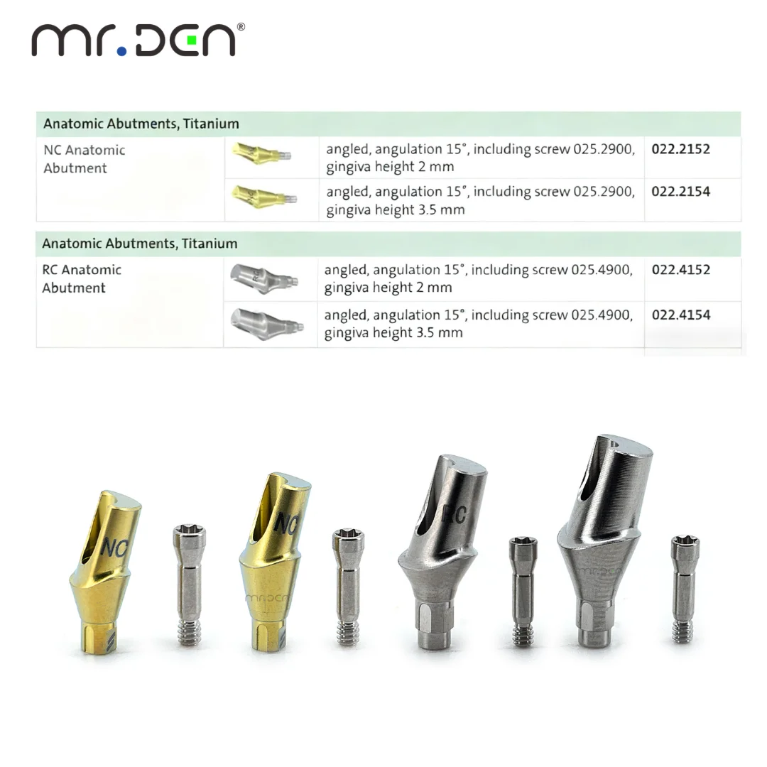5Sets Odontologia Titanium Alloy Finished 15° Abutment For Straumann ITI NC & RC Dental Implant Accessories Clinic Supplies