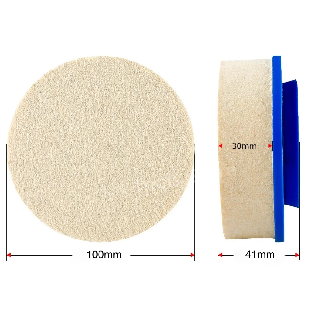 100mm Snail Lock Wool Felt Polishing Wheel Pad Buffing Polishing Disc for Metal, Marble, Furniture, Car, Granite, Wood, Glass