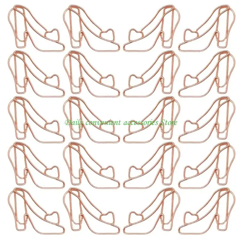 97QB 20 قطعة عالية الكعب شكل مشبك ورق معدني ملون دبابيس ورق معدنية ملف كليب ل وثيقة اوراق الملاحظات منظمة بطاقة بريدية