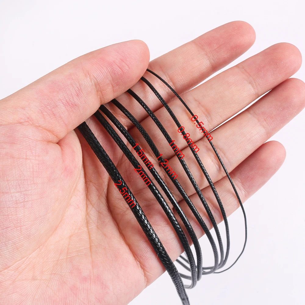 0.5/.8/.0/1.2/1.5/2.0/2.5mm Coloured Waxed Cord Waxed Thread String Strap Necklace Craft Jewelry Making Bracelet Accessories