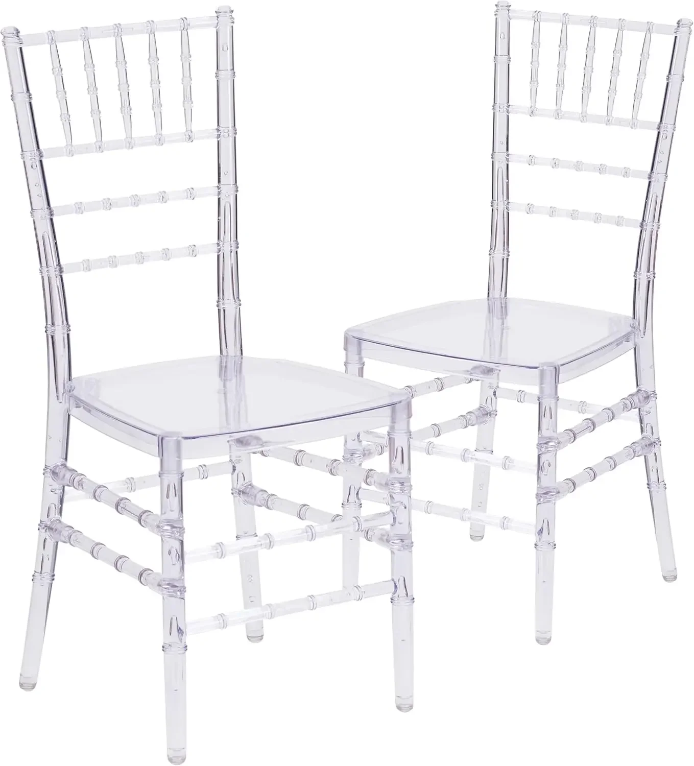 Furniture 2 Pack Flash Elegance Crystal Ice Scratch and Water Resistant Stacking Chiavari Chairs