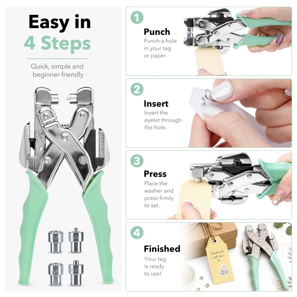 Grommet Tool Kit Handheld Hole Punch Pliers Buckle Buttons Metal Colour Pliers Hand Pressure Plier Rivet Buckle Sew Tool view 4