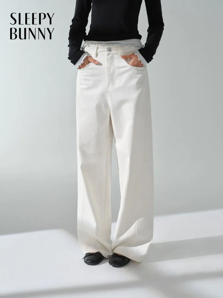 

High Waist White Wide Leg Pants Women Casual Loose Trousers Slimming Petite Friendly Elegant Floor Length Pants Autumn Outfits