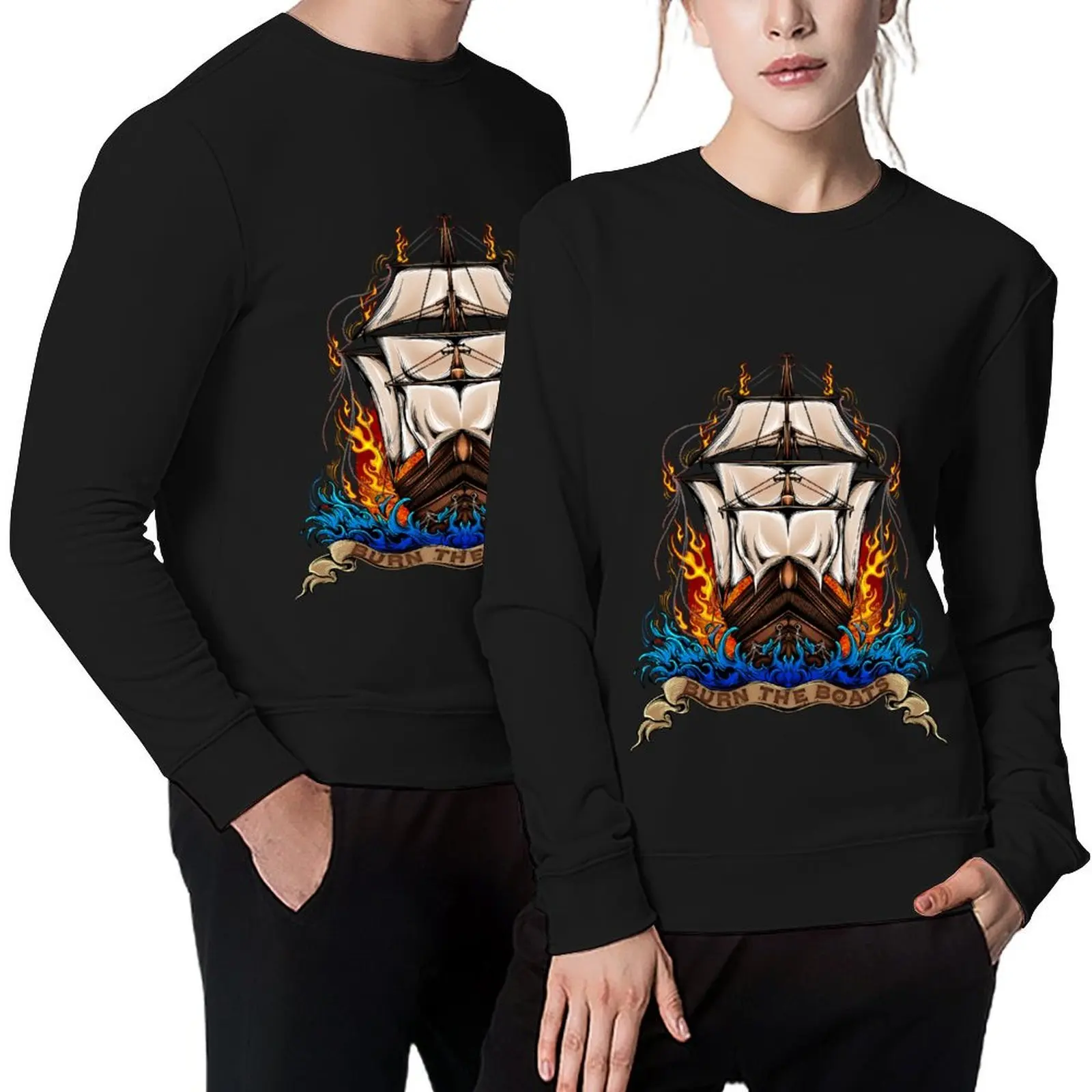 

Burn The Boats Pullover men's sweat-shirt autumn jacket men autumn men's coat anime sweatshirt