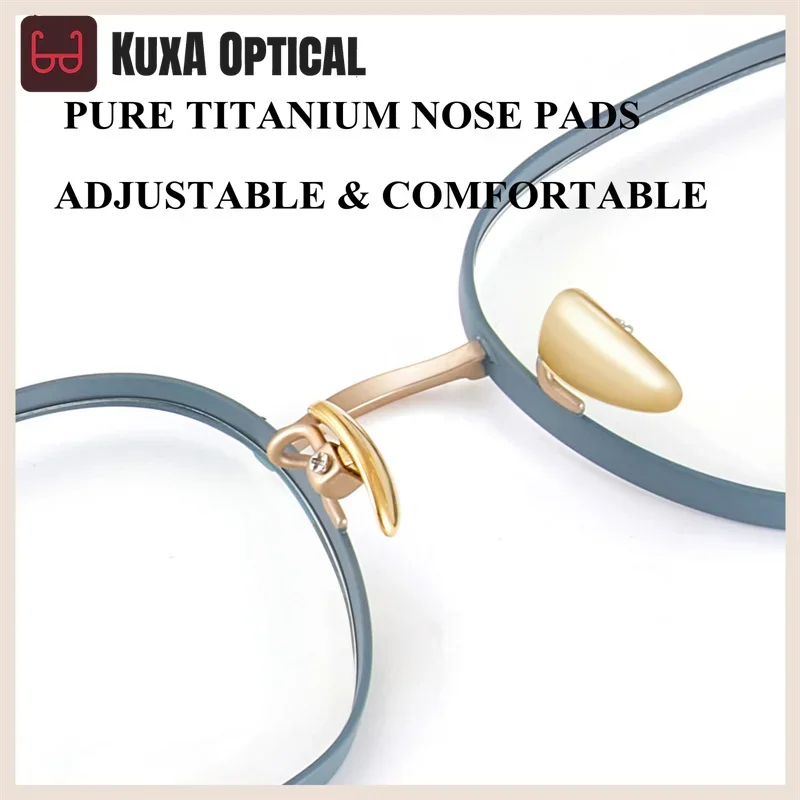Okulary KUXA Najwyższej Jakości Męskie Oprawki z Czystego Tytanu Damskie Soczewki Korekcyjne Okulary Modny Design Wysoka Klasy Lekkie