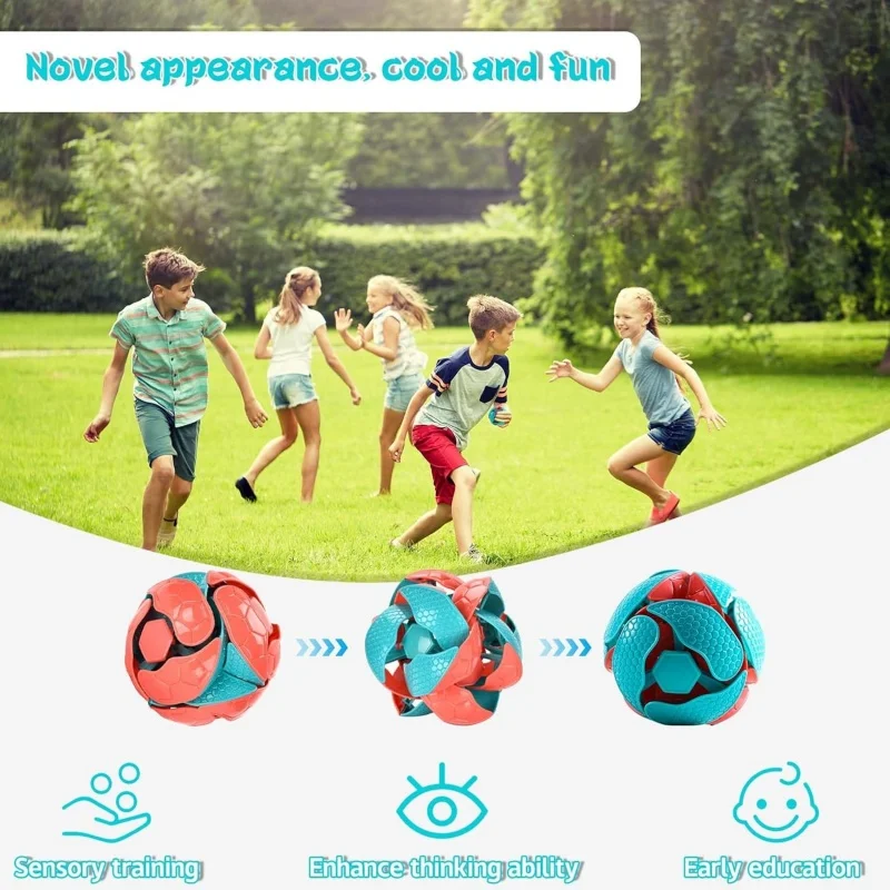 Hand Thrown Football, Hand Throwing Color Changing Deformation Ball For Kids Adults Gift Double Magic Color Ball Toy