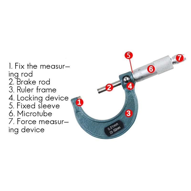 ABFKL 4Pcs 0-100mm 0.01mm Metric Gauge Vernier Caliper Outside Micrometers Thickness Gauge Measuring Calipers with Case