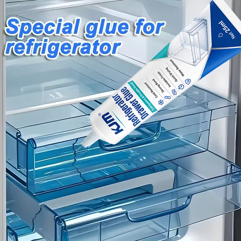 Fridge Shelf Repair Glue Strong Adhesive 25ml For Refrigerator Drawer Plastic Crack Fix Fast Dry Cold Resistant Bond