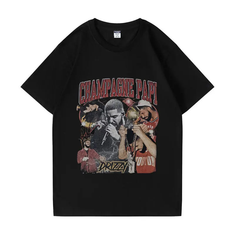 

90s Vintage Drake Rap T Shirt Merch Rapper Tour T-shirt Men Women Clothes Hip Hop Fashion Oversized Cotton T-shirts Streetwear