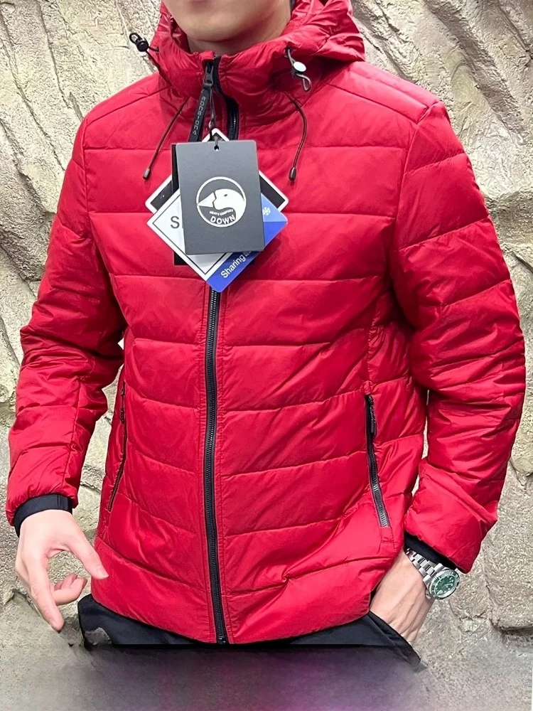 

Теплый водонепроницаемый ду пуховик Jaet, мужской повседневный длинный све, застежка-молния, тонкая подкладка стандартной посадки для ежедневного использования