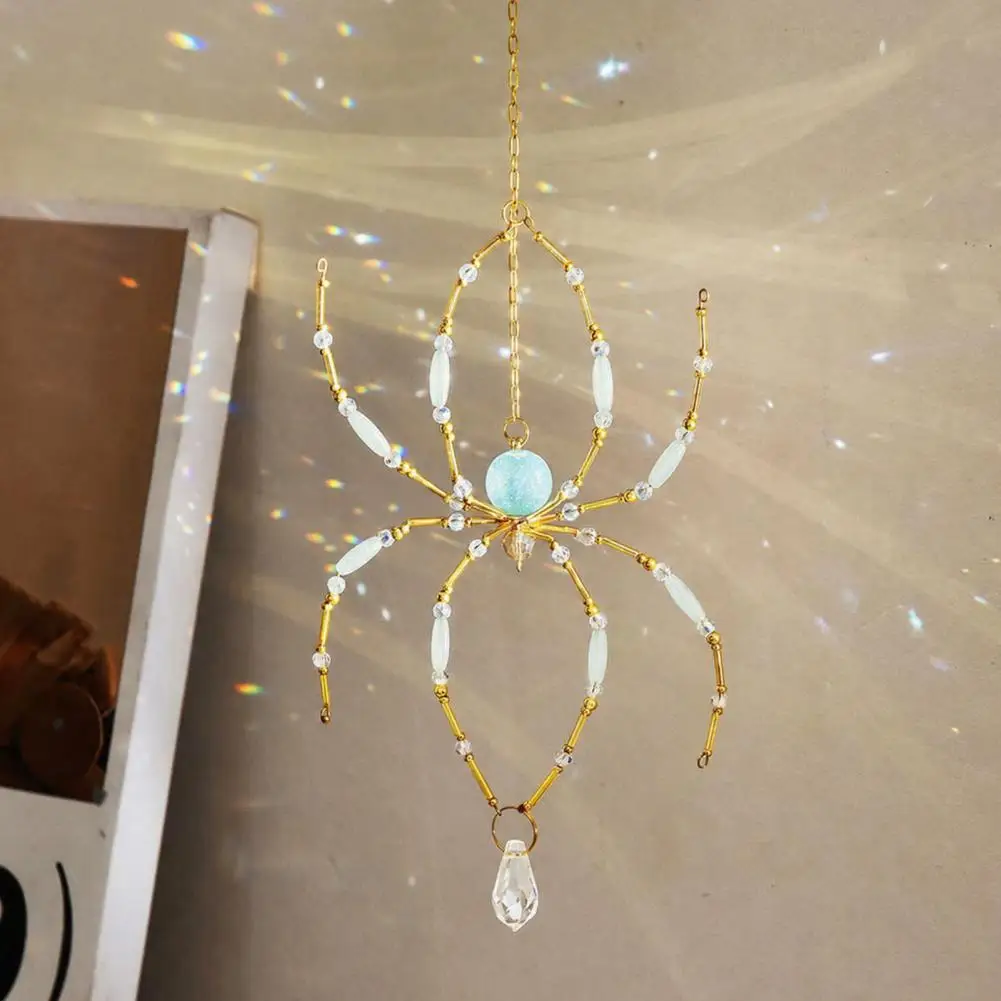 Faux Spider Sun Glass Hanging Ornament Glass Spider Sun Ornament Faux Beaded Hanging Decoration Sparkly Christmas Tree Window