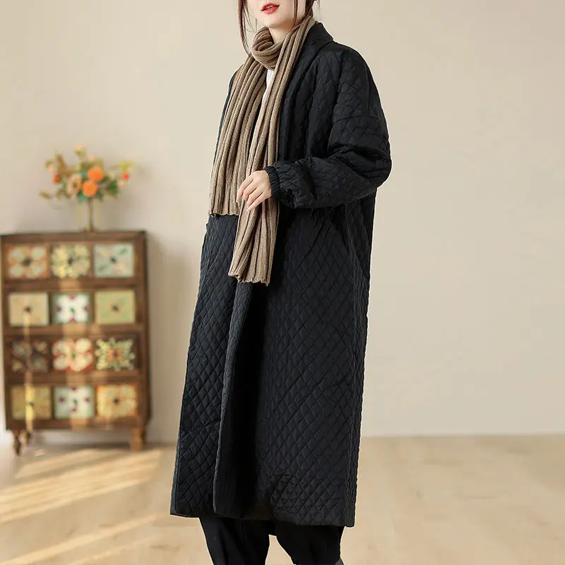 2025 Autumn/Winter New Women's Cotton Robe Loose Commuting Lightweight Warm Parkas