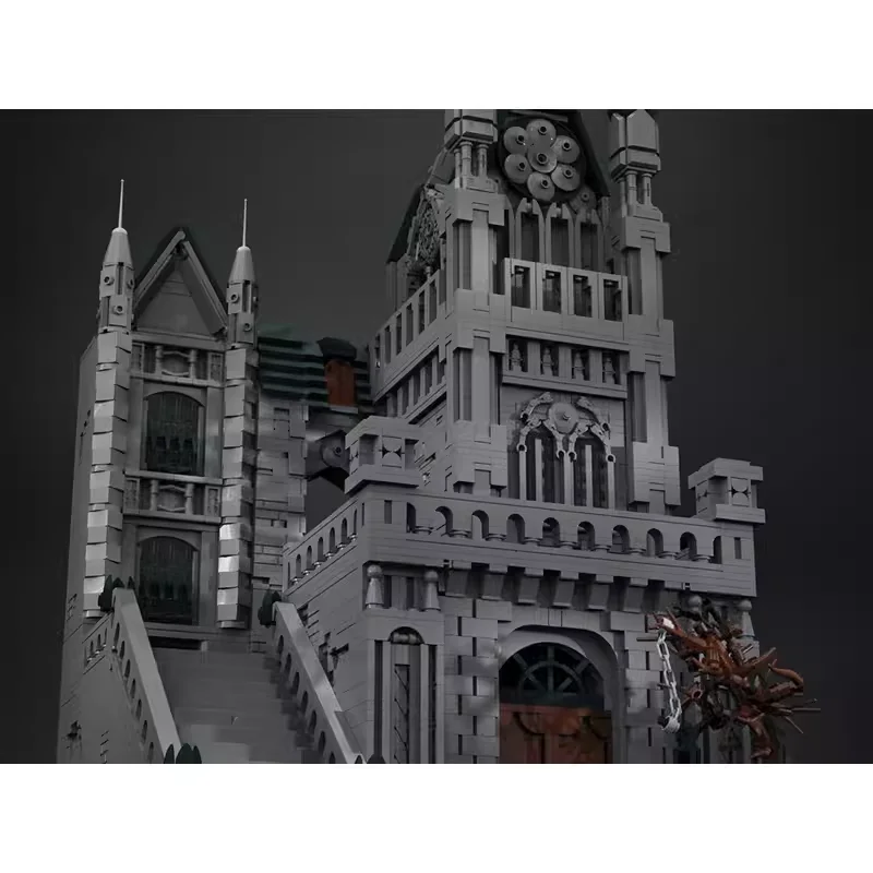 Nieuwe 6569Pcs Moc Bouwstenen Middeleeuwse Donkere Gotische Stad Bloedgedragen Kerkmodel Van Yanam Street Diy Kind Speelgoed Verjaardagscadeau