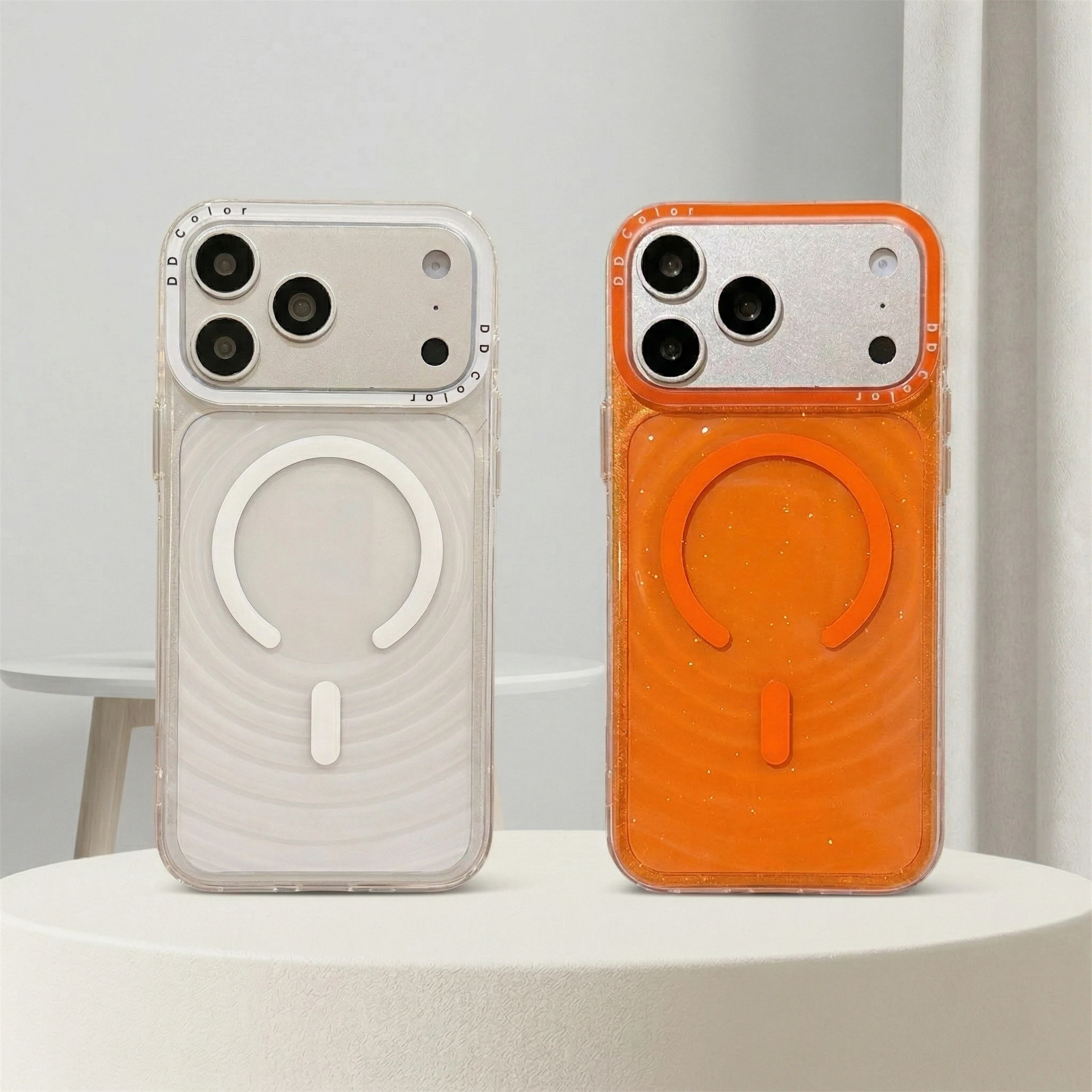 Luxuriöse Wasserwellen-Handyhülle mit MagSafe Magnetischer Drahtloser Ladefunktion für iPhone 17 16 15 14 Pro Max Transparente Stoßfeste Schutzhülle