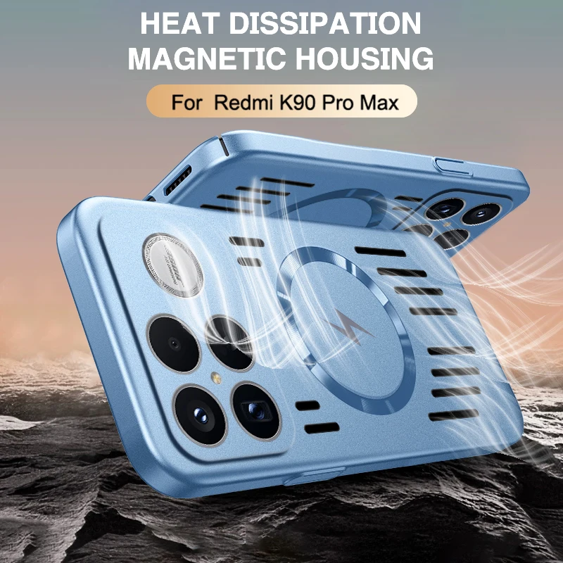 Breathable Phone Case for Xiaomi Poco F8 F7 F6 Pro Ultra F8Pro F8Ultra 5G Magnetic Hard PC Cooling Heat Dissipation Bumper Cover