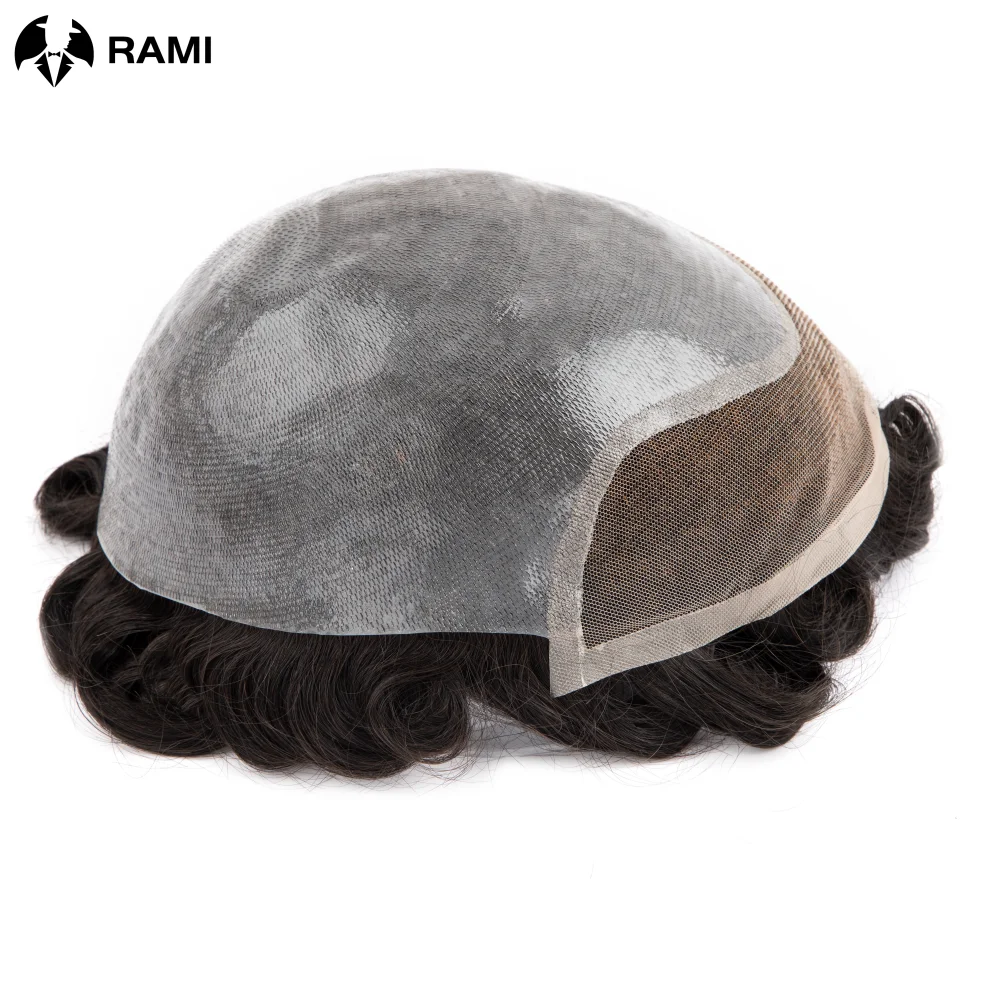 Bio Toupet Für Männer Spitze Front Haar System Einheit Perücke 0,06-0,08mm V Haut Männer Toupet Männliche Haar prothese Natürliche Haar Perücke Für Mann