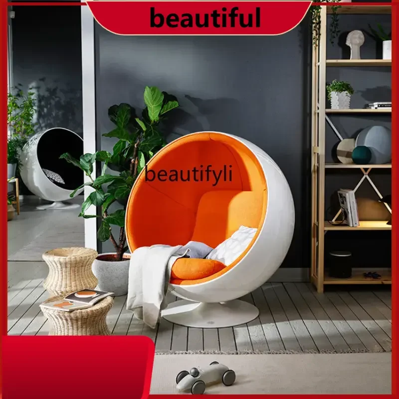 

yj FRP round Lazy Massage Armchair Creative Pointed Ball Soft Bag Leisure Single Sofa Chair Stool H