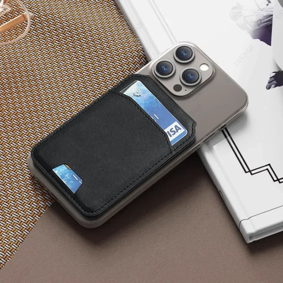 Magsafe Kartenetui, Telefonständer, PU-Leder, magnetischer Kartenhalter, Handyhüllen, Halterung, Ständer mit Ständer für iPhone 13/14/15/16 – Detail 2