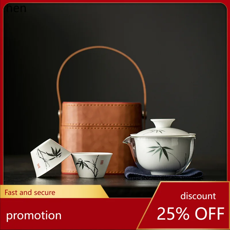 Zml glass travel tea set - portable outdoor tea kit for brewing and enjoying tea on the go