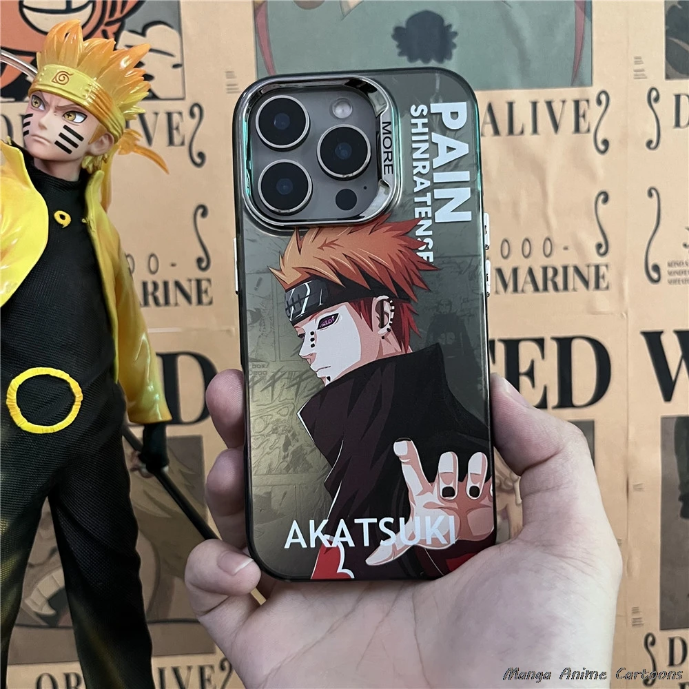 اليابان أنيمي ناروتو Akatsuki الألم جراب هاتف آيفون 12 13 14 15 16 برو ماكس 16pro 15pro 14pro ناروتو ياهيكو غطاء حالات #3