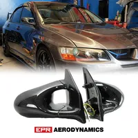 For Mitsubishi EVO 7 8 9 CT9A Ganador Style Left Hand Drive Vehicle Carbon Fiber Replacement Side Aero Mirror Car Accessories