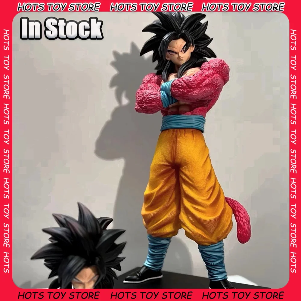 

NEW 32cm Dragon Ball Z Double Heads Super Saiyan Son Goku Planb Figure Ssj4 Pvc Model Statue Dolls Collections Decor Toys Gifts