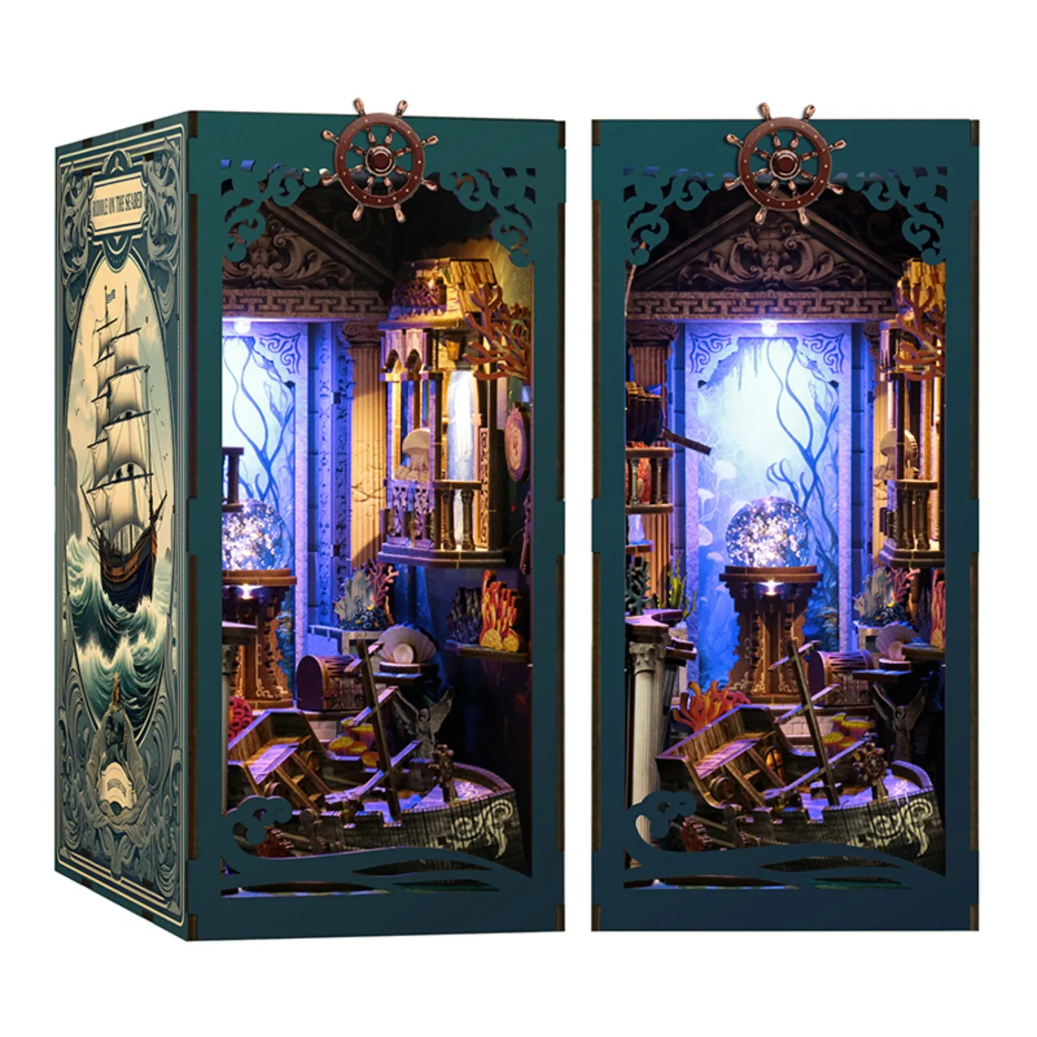 

Undersea shadow cross-border direct supply wooden three-dimensional bookend model creative hand-assembled wooden puzzle bookend